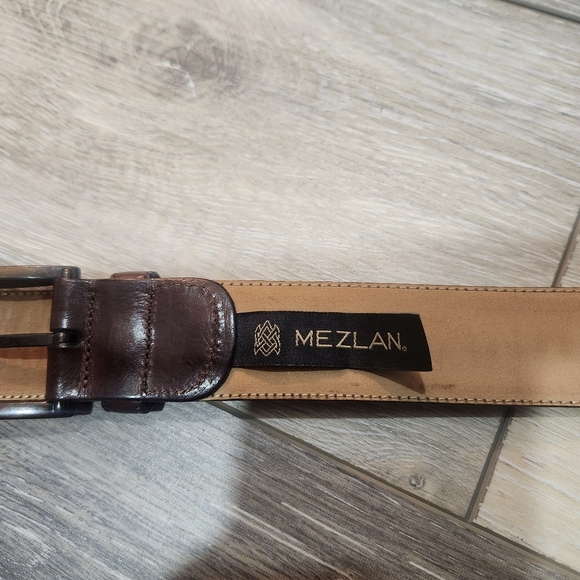 Mezlan Brown Genuine Leather Belt Size 32 - Picture 8 of 8